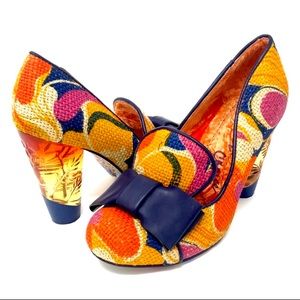Irregular Choice | Shoes | Irregular Choice Floral Leather Bow Acrylic Heel  Pumps 75 | Poshmark